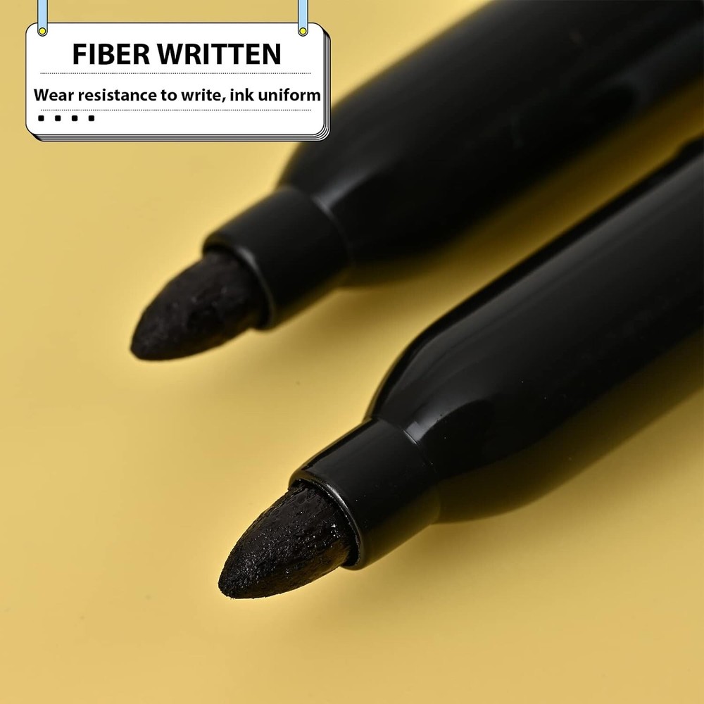 Affisure Permanent 60 Pack Black Permanent Markers, bulk, quick drying