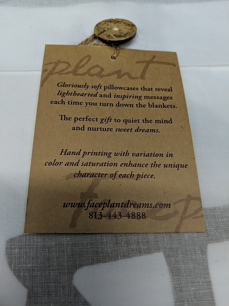 Faceplant 100% Cotton 300 Thread Count Soft 'His' White Message Pillowcase