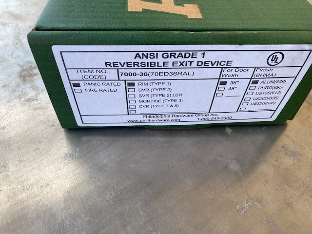 Advantage Exit Device 7000-36, 70ED36RAL, Reversible, Heavy Duty, Panic Rated