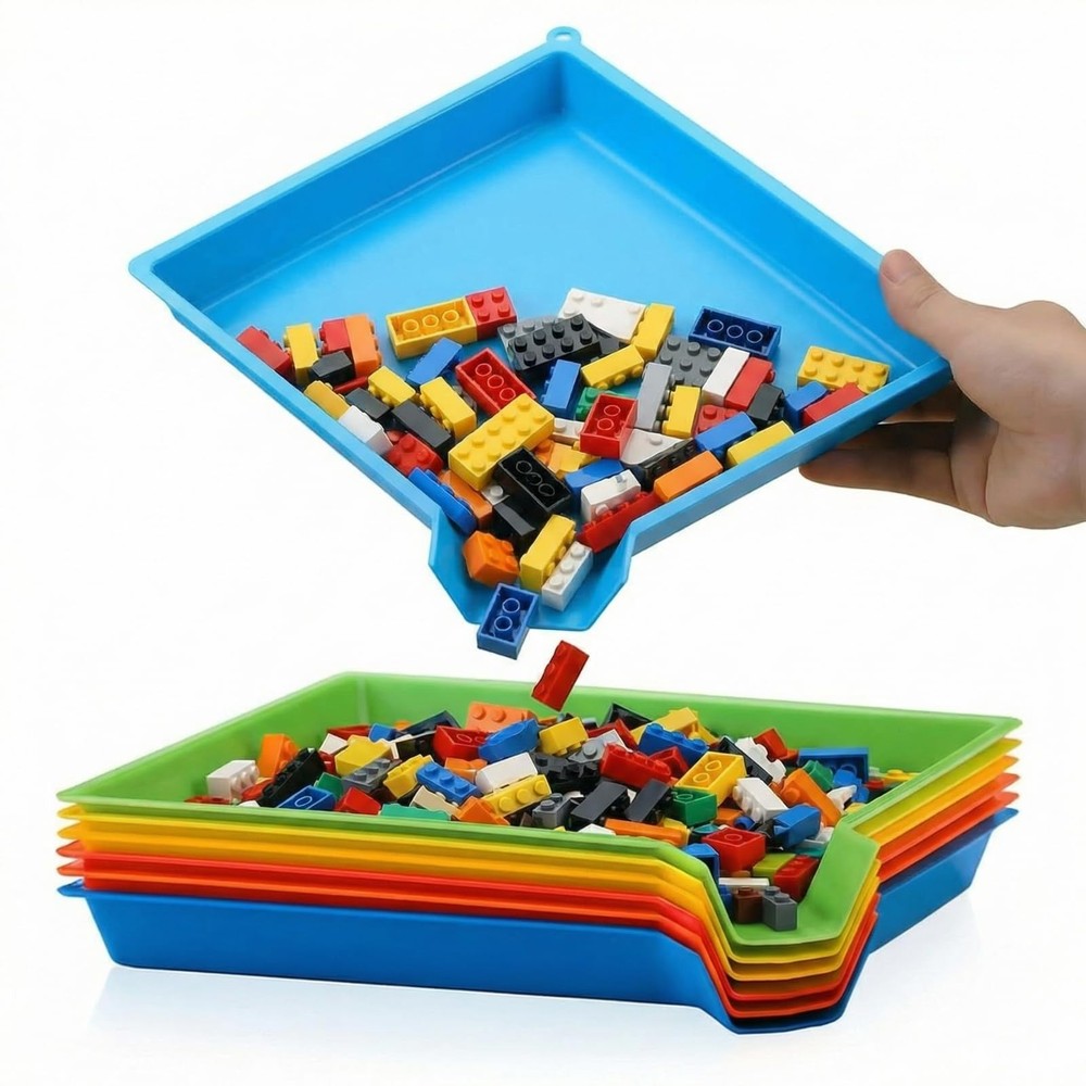 Reallnaive 6 Pcs Multicolor Plastic Art Sorting Funnel Trays Quick Sorting Ac...