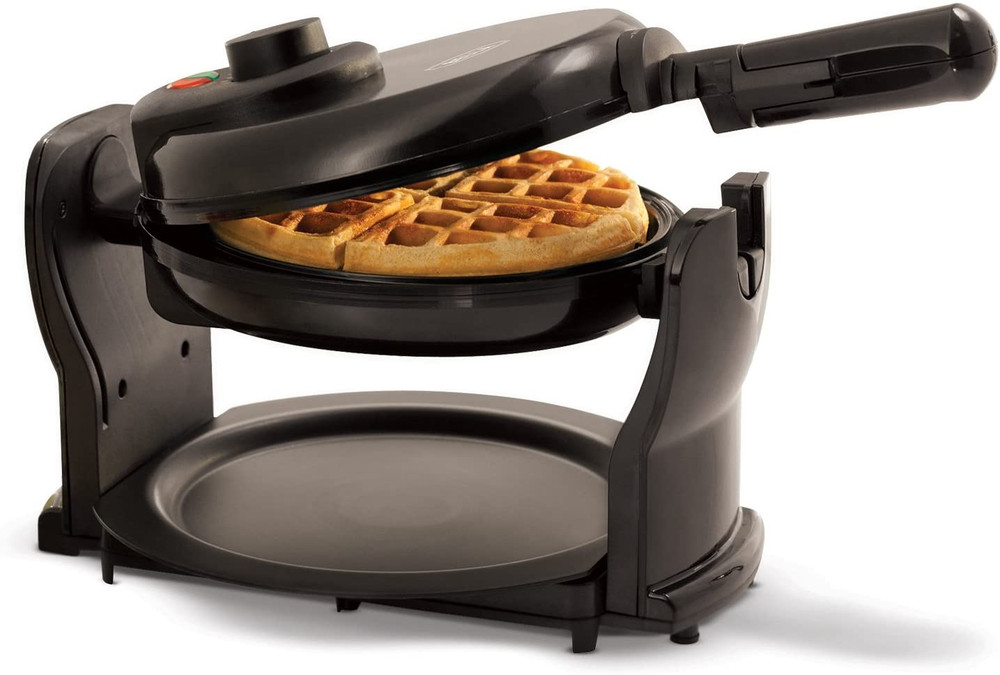 Classic Rotating Belgian Waffle Maker with Nonstick Plates, Removable Drip Tray