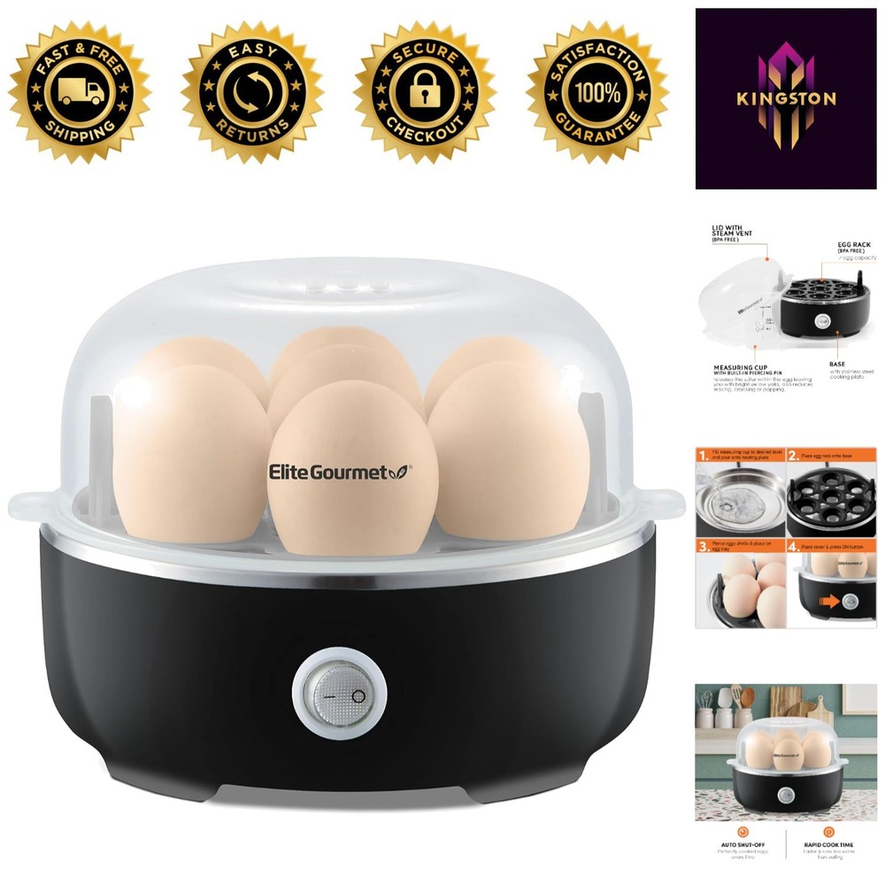 Versatile Egg Cooker - 7-Egg Capacity with Measuring Cup & Auto Shut-Off Feature
