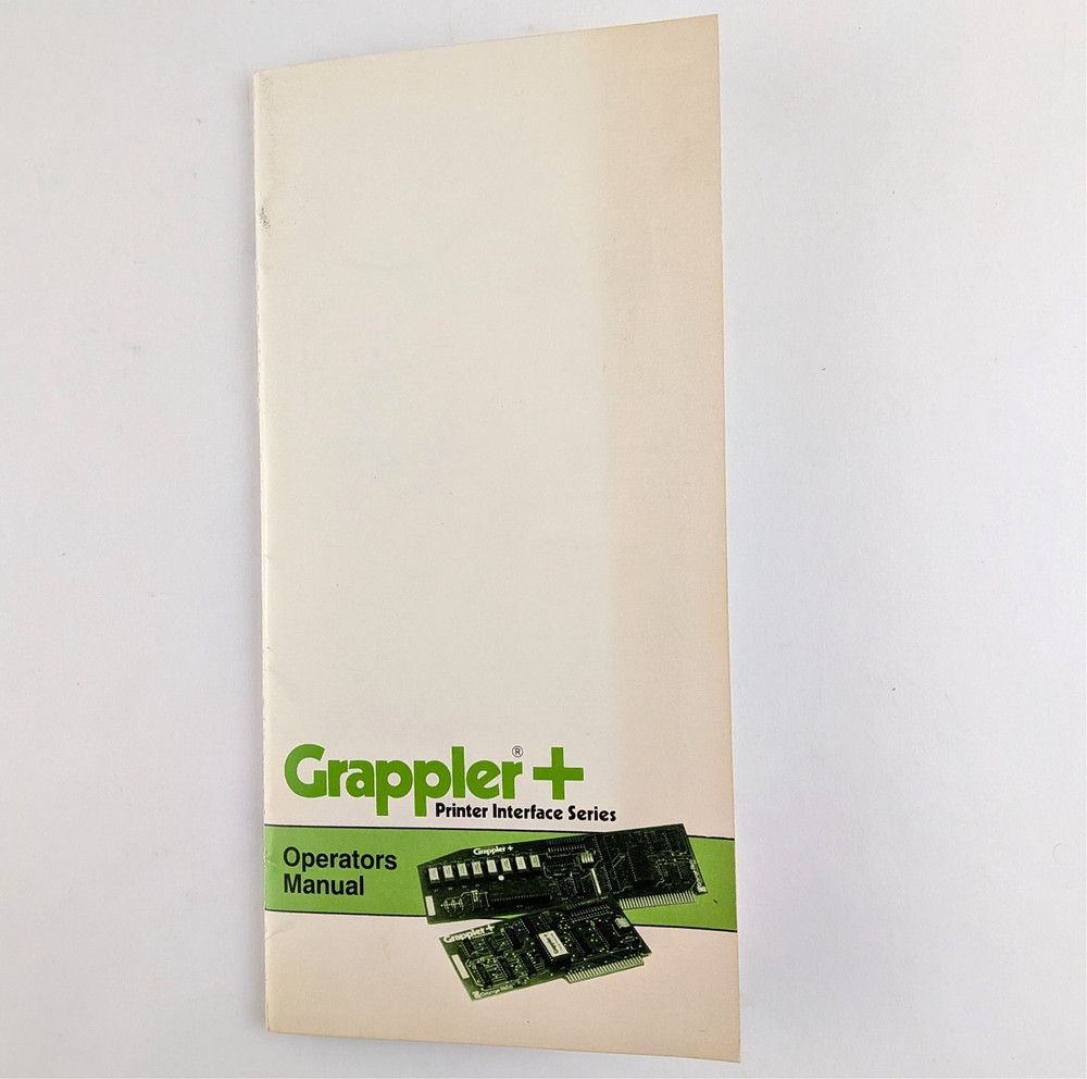 Orange Micro Grappler+ Manual & Sticker - Apple II, Vintage Computing