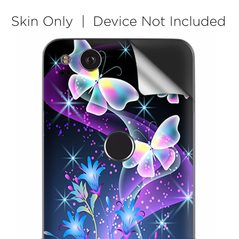 Google Pixel 2 Skins Decal Wrap glowing butterflies in flight