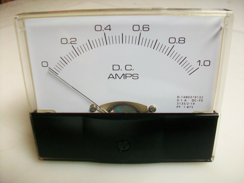 0 - 1  A. Dc.   Panel METER  NEW   4" X 3 1/2"