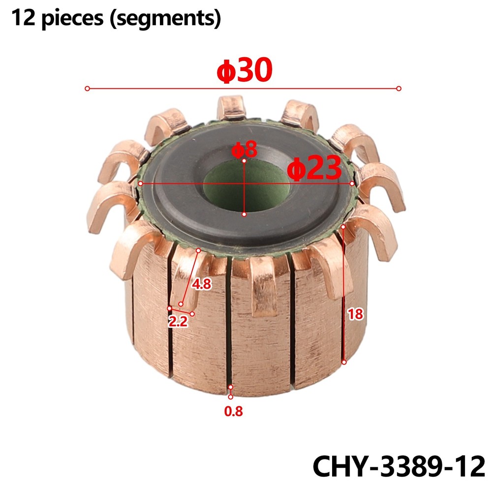 12 Teeth Commutator 12P Copper Bars Easy Installation High-Speed Compatibility