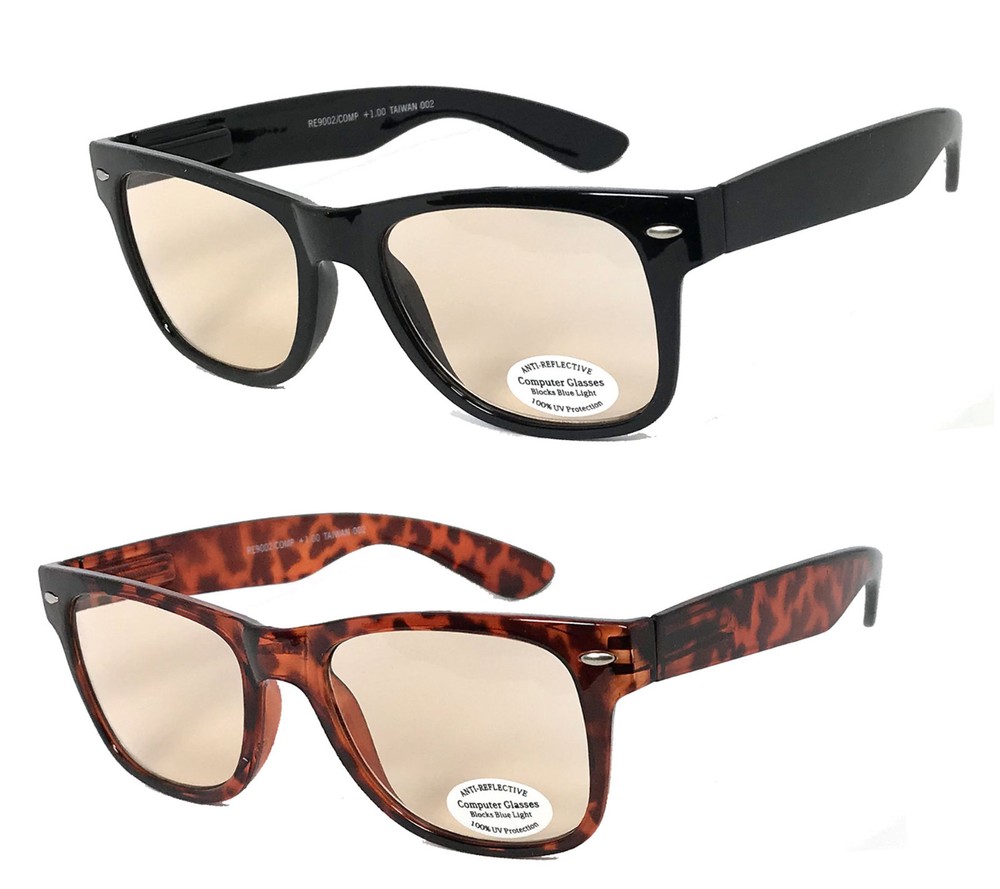 Square Frame Pro Computer Anti Reflective Tinted Lens Sun Reader Reading Glasses