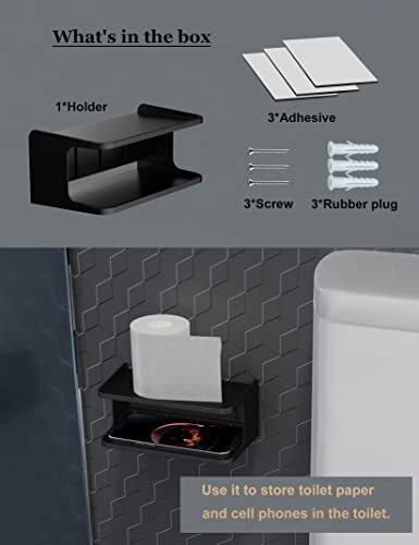 NOTMBESTM Bedside Wall Shelf Organizer Small Mount Black