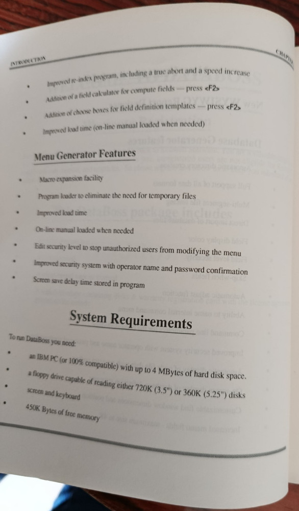 DATABOSS TURBO PASCAL DBMS APPLICATION GENERATOR - DOS - 1991 - VINTAGE