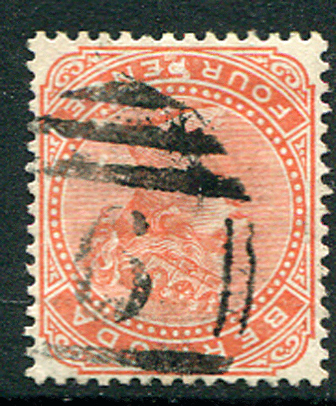 BERMUDA (22189): K3a “6” postmark/QV cancel