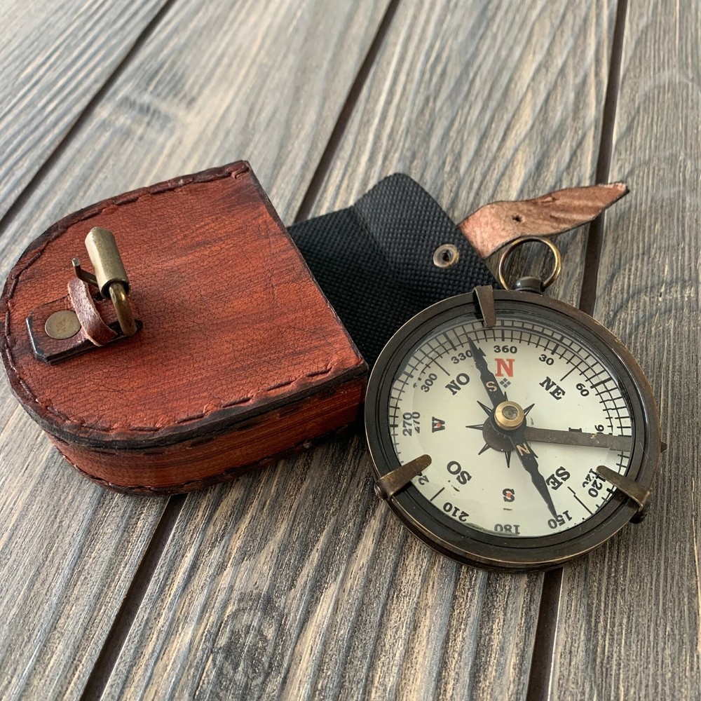 Solid Brass Nautical Pocket Compass Adventure Gift