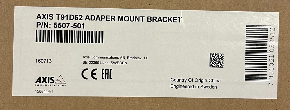 Axis T91D62 Adapter Mount Bracket, P/N: 5507-501