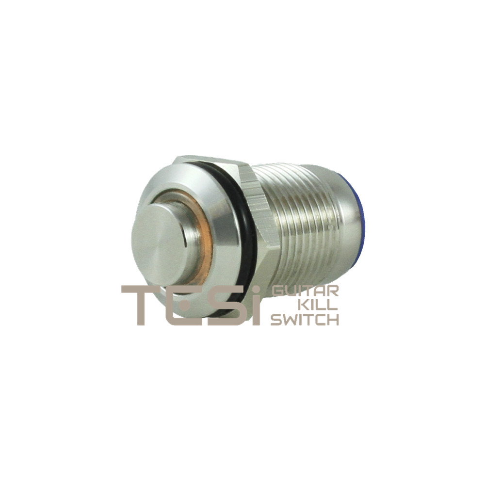 Tesi POCO 12MM LED Momentary Push Button Guitar Kill Switch Stnlss Steel/Yellow