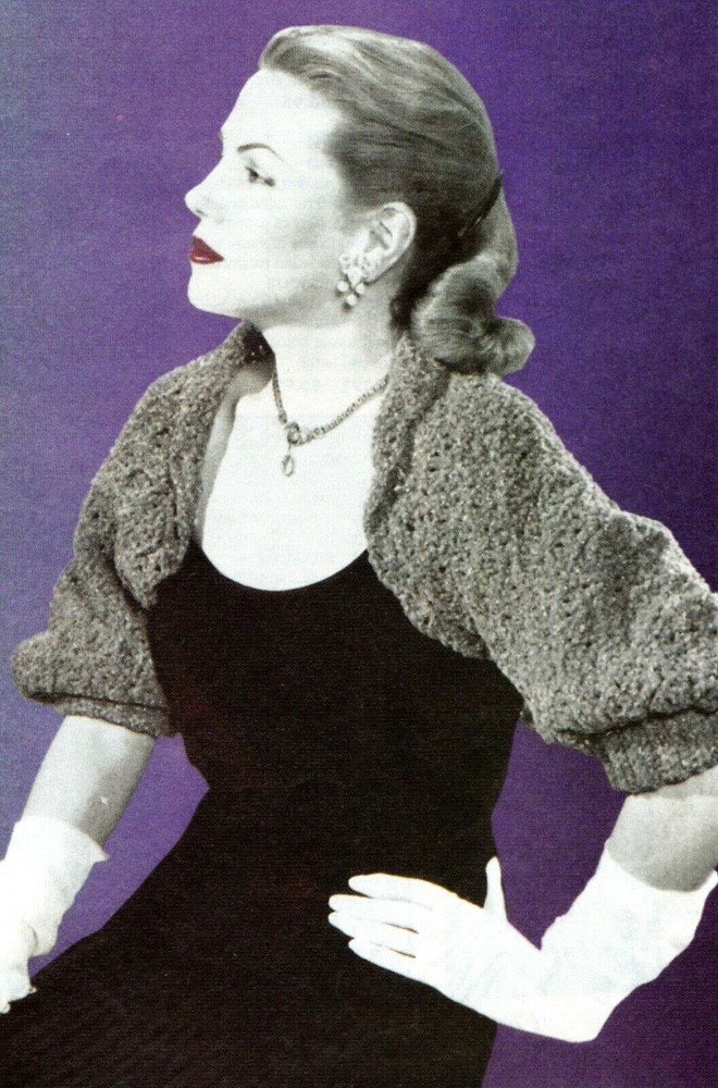 VINTAGE Chenille Shrug/Apparel/ Crochet Pattern INSTRUCTIONS ONLY