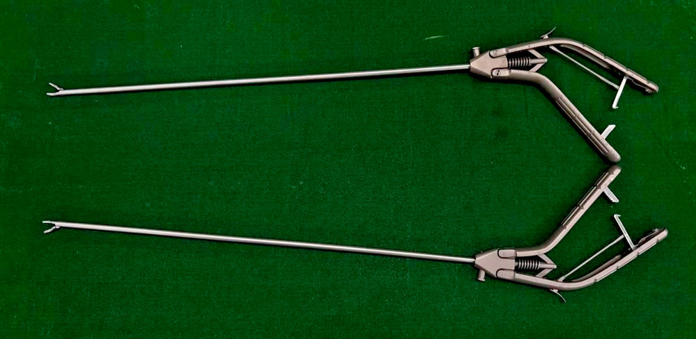 2pc Laparoscopic Needle Holder Curved Jaw Right & Left 5mm Reusable Instruments