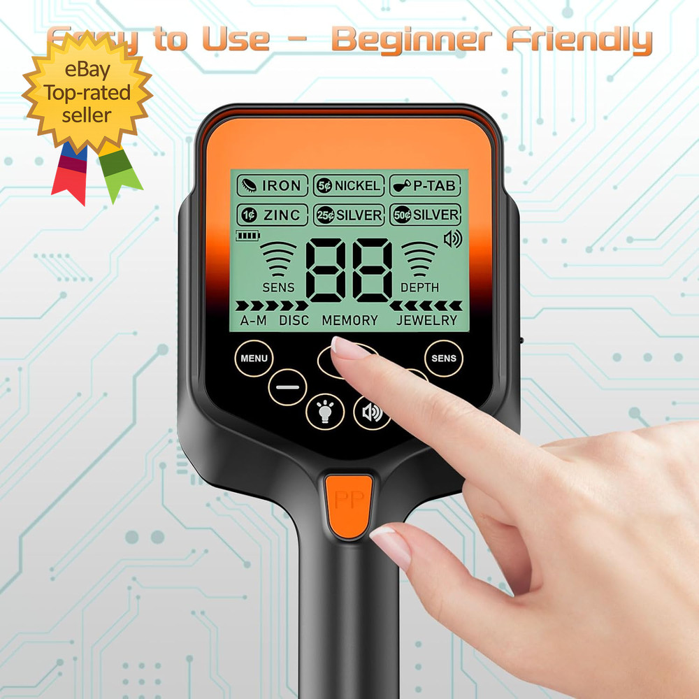 Foldable Rechargeable Metal Detector for Adults Waterproof Adjustable Includes