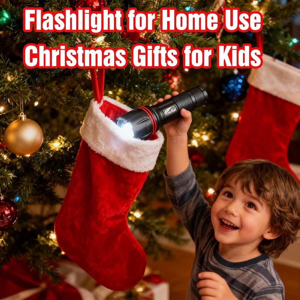 2 LED Flashlights Tactical Super Bright Zoomable Waterproof 5 Modes Torch Work