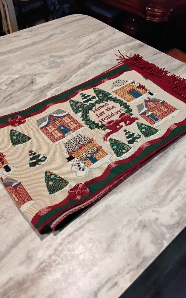 Cute Christmas Themed Tablerunner 87" Long (Preowned) Please see Description!!!