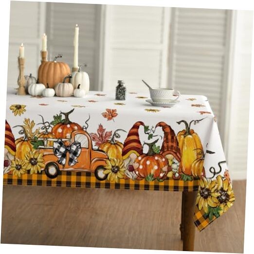 Fall Tablecloth 60x84 Inch Rectangular, 60" x 84" (Rectangular) Orange