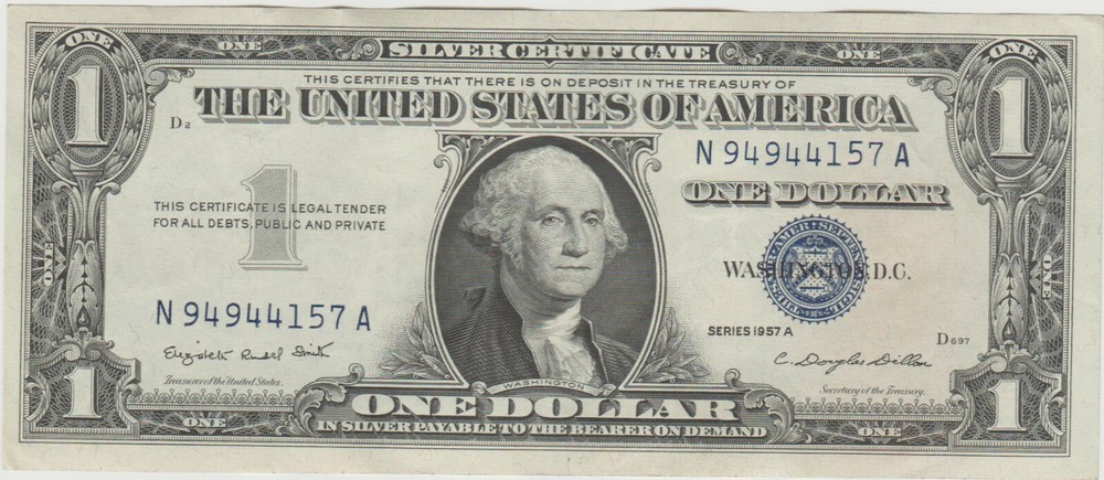 Lightly Circulated 1957-A  Silver Certificate