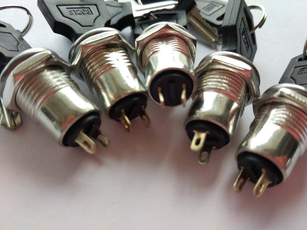 10pcs Key Switch ON/OFF Lock Switch KS-01
