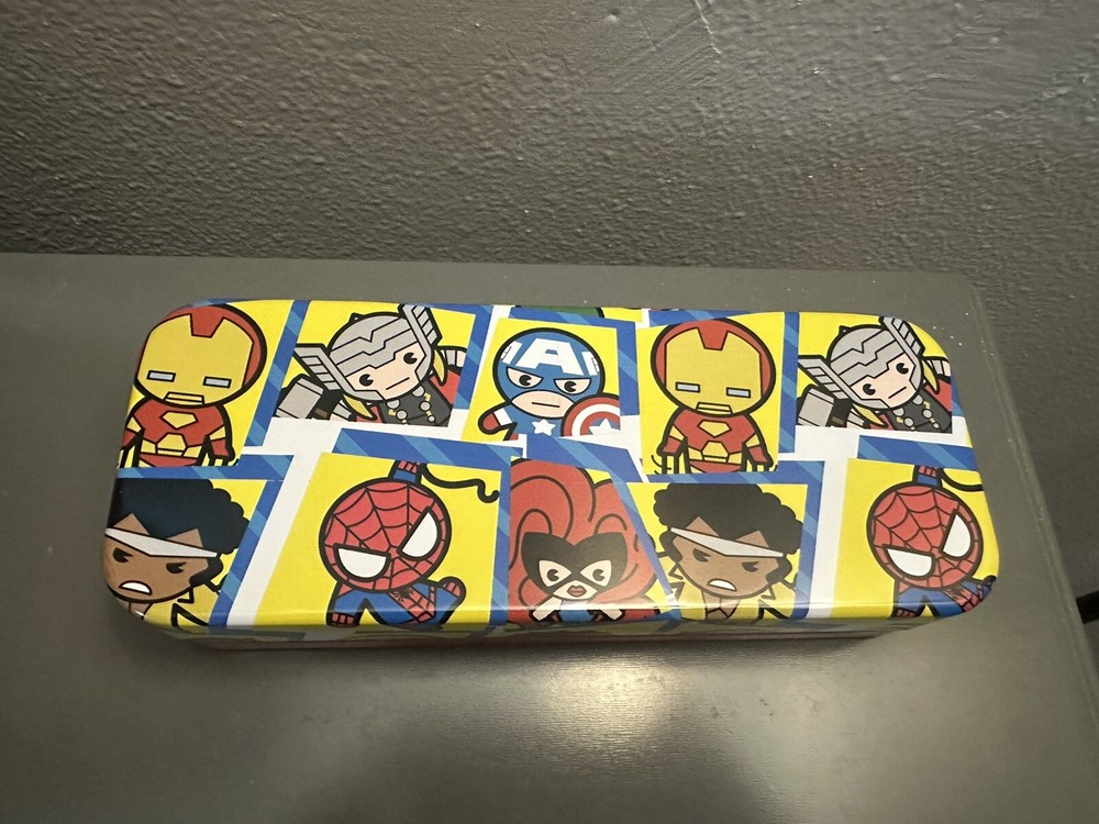 Marvel metal tin pencil case mini marvel characters tin new