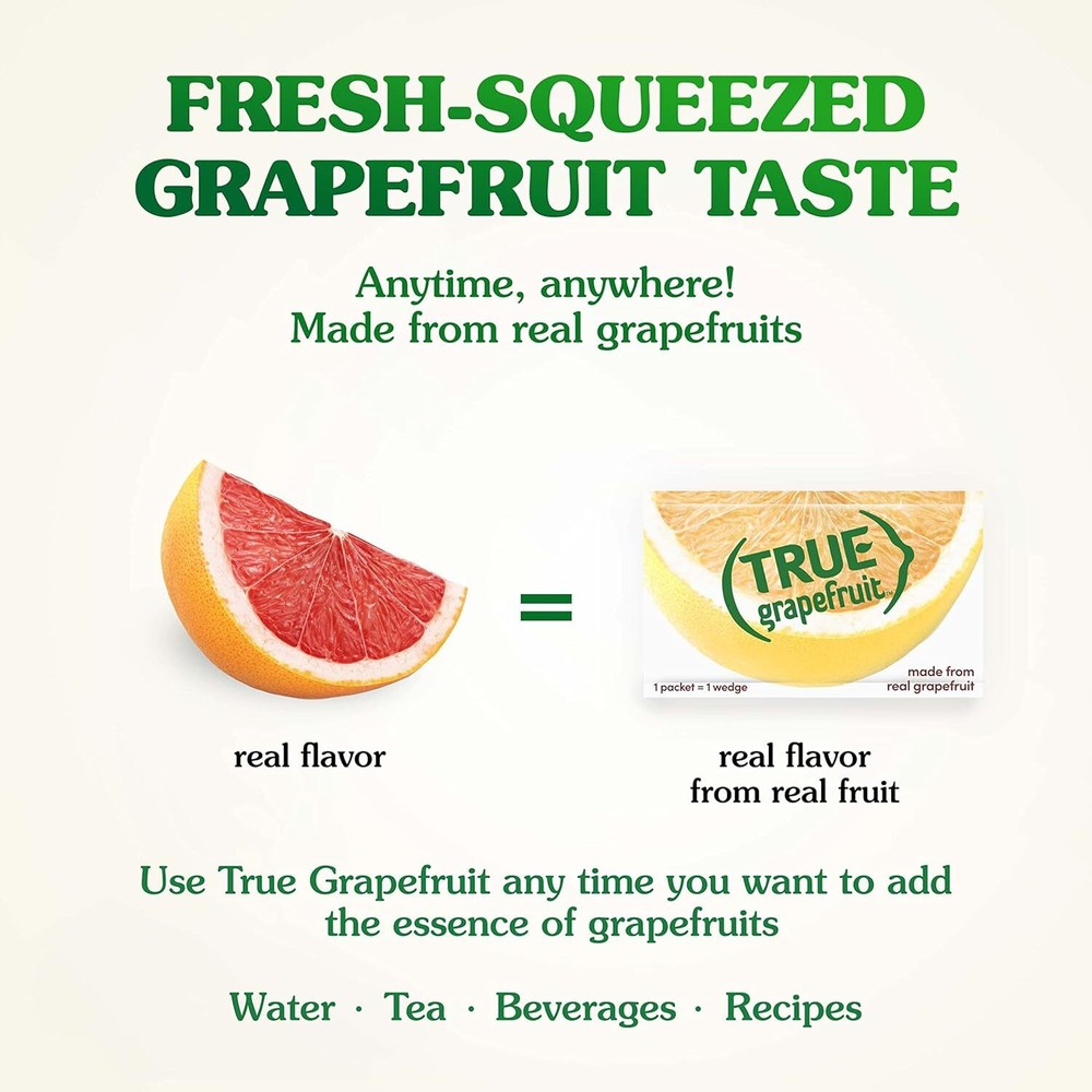 TRUE GRAPEFRUIT Water Enhancer/ Flavor Packets Made Real Grapefruit Bulk Pack 1