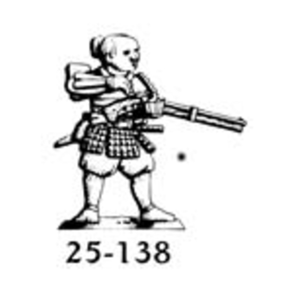 Dixon Samurai Mini 28mm Samurai Bareheaded w/Arquebus, Priming Pack New