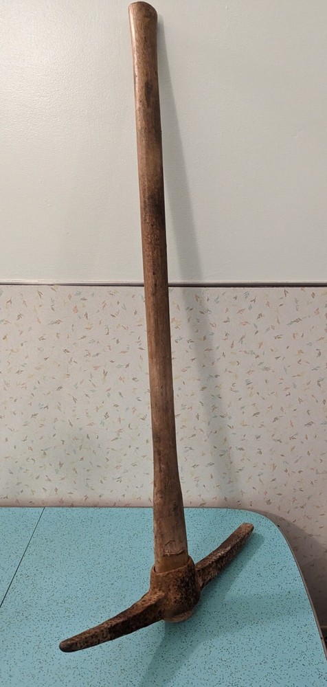 Antique Pick Axe Square Nails Just Over 3' Primitive