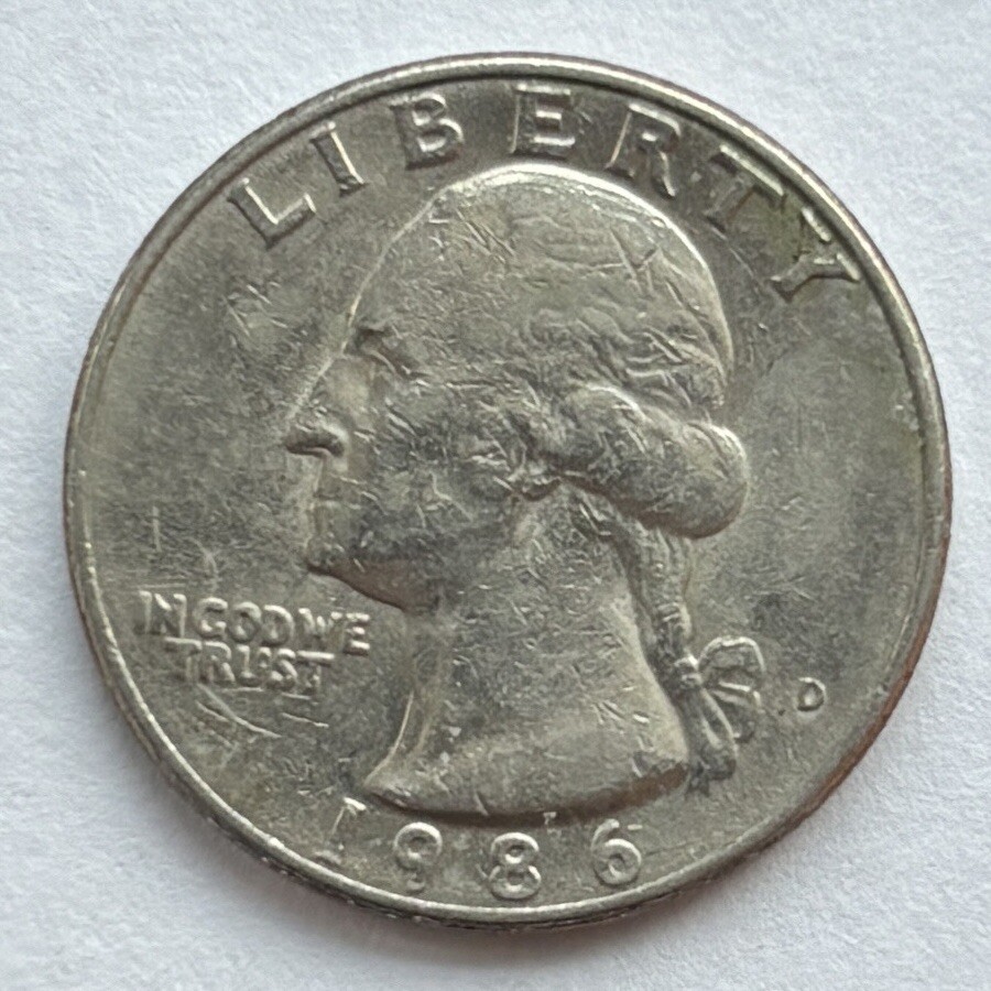 1986-D Error Washington Quarter With Rim Letter Error