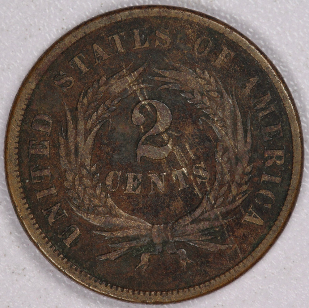 1865 Two Cent Piece-XF Details