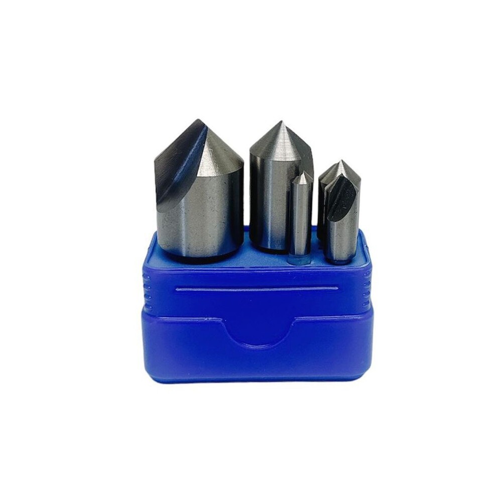 5 PC HSS Countersinks Straight Shank Single Flute 82 Degree