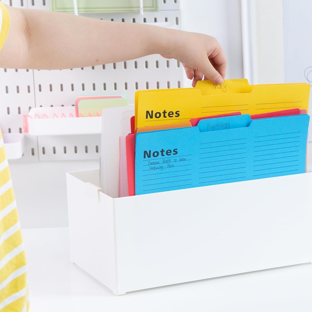 16 Pack File Folders Letter Size, Notes Tabbed File Folders with Tabs, 9.6 X 11.