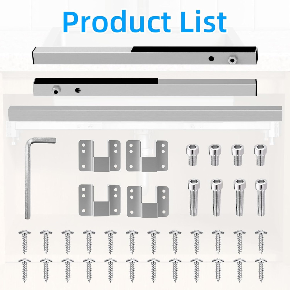 Qualward Undermount Sink Brackets,Adjustable Undermount Sink Support, Stainless