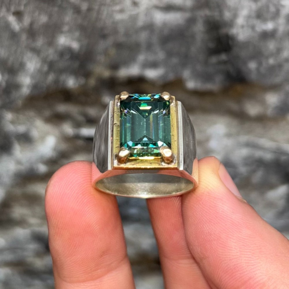 Stunning Moissanite In Handmade Silver Ring