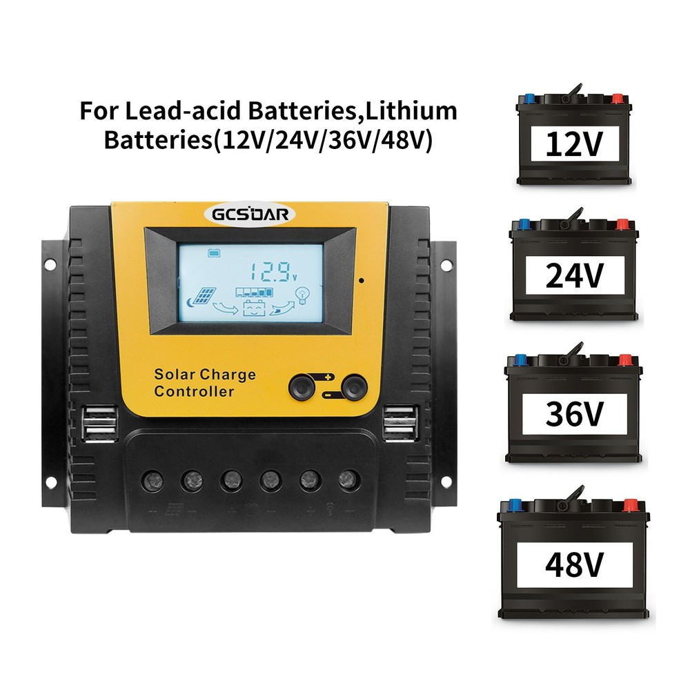 Solar Charge Controller 60A, 12V/24V/36V/48V Auto Max PV 100V.