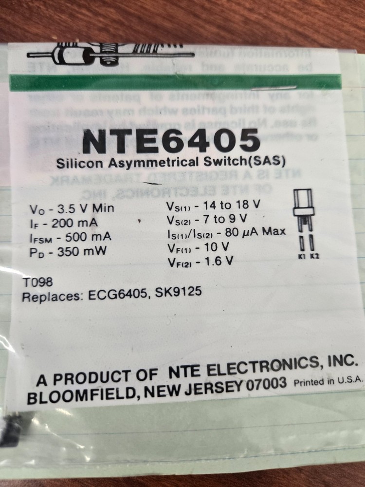 NTE6405 SAS Silicon Asymmetrical Switch