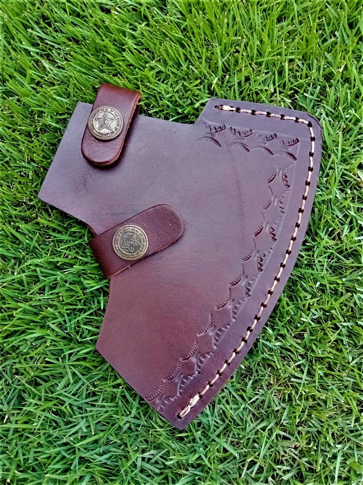 handmade genuine leather axe blade sheath blade cover
