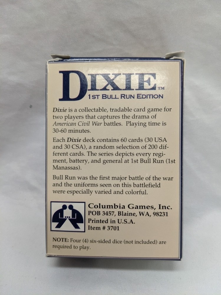 Dixie 1st Bull Run Edition Starter Deck