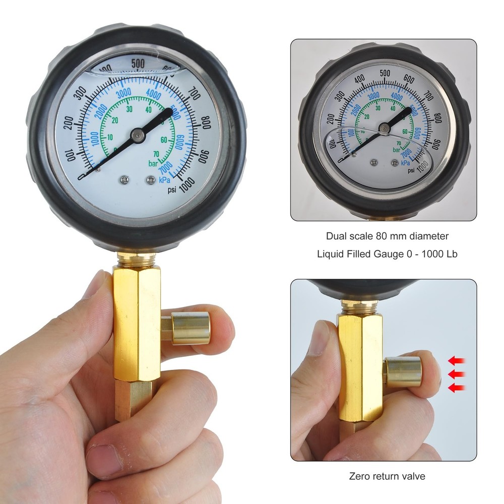 WINTOOLS Compatible for 1000 Psi Diesel Engine Compression Pressure Tester fo...