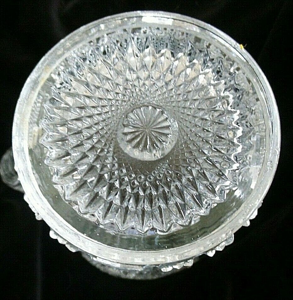 VINTAGE EAPG WATER PITCHER WITH APPLIED HANDLE 8''H