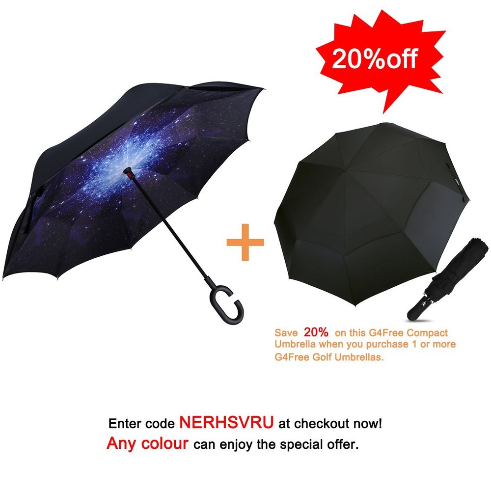 Double Layer Inverted Umbrella Cars Reverse Open Folding G4