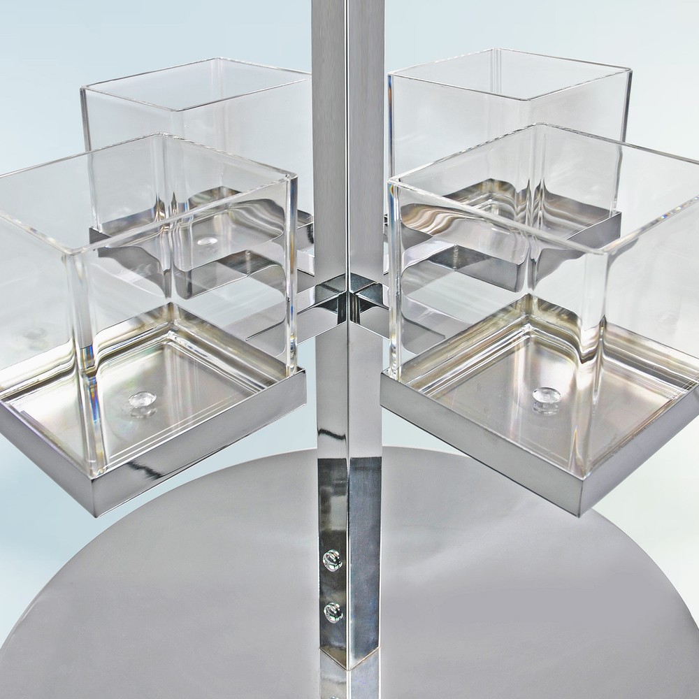Azar Displays Chrome Arm Cube Bin Floor Tower Display