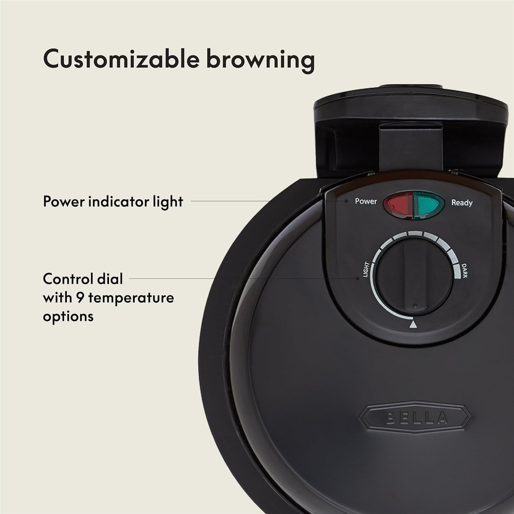 Classic Rotating Belgian Waffle Maker with Nonstick Plates, Removable Drip Tray