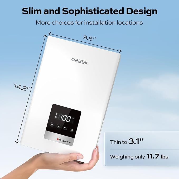 11kW 240V Tankless Water Heater Electric For Kitchen Sink Shower LED Display