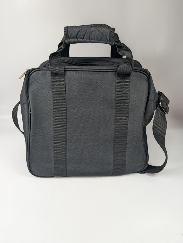 Ebonite Basic Single Bowling Ball Tote Bag with Shoulder Strap Black/Blue Logo