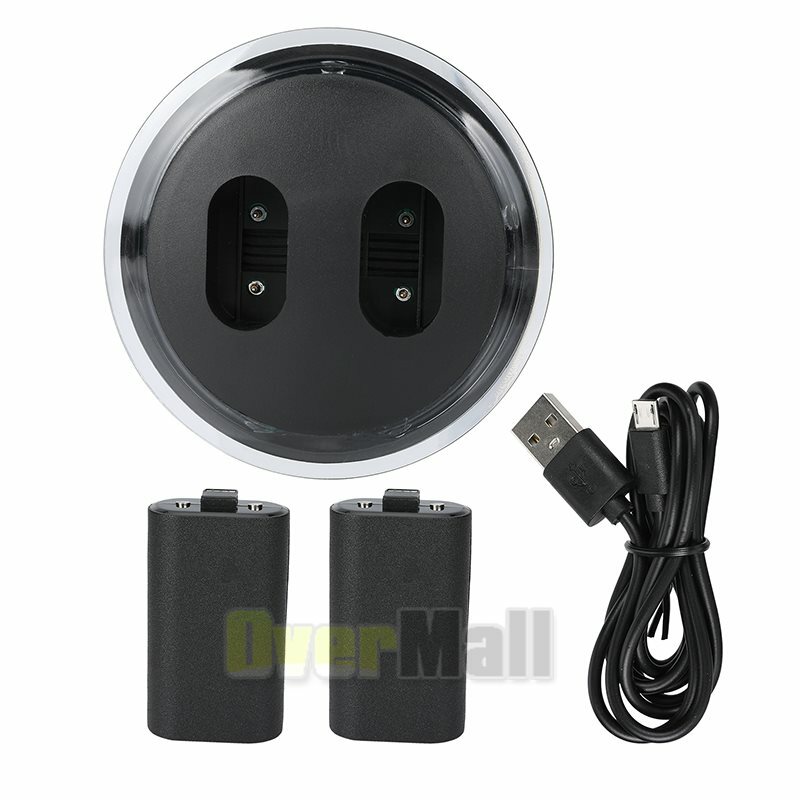 For XBOX ONE Controller Play Dual Charging Dock+2x Rechargeable Battery Pack US