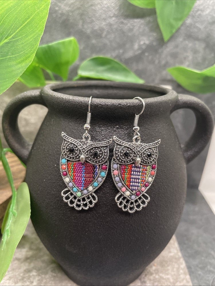 2” Silver-tone Boho Retro Earring Set Drop Dangle New Free Ship B6454