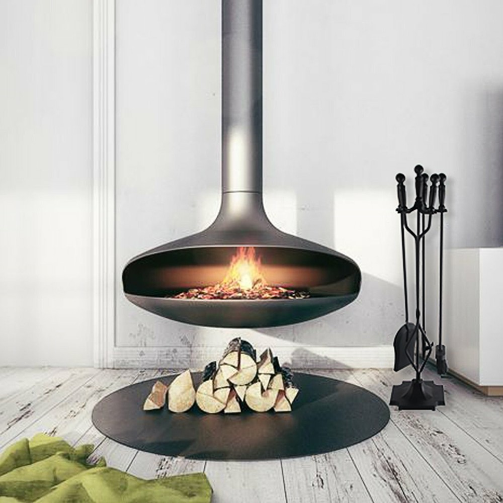 5PCS 26" Hearth Tool Fireplace Set Fire Tools Set Black Home 32" Pedestal Base