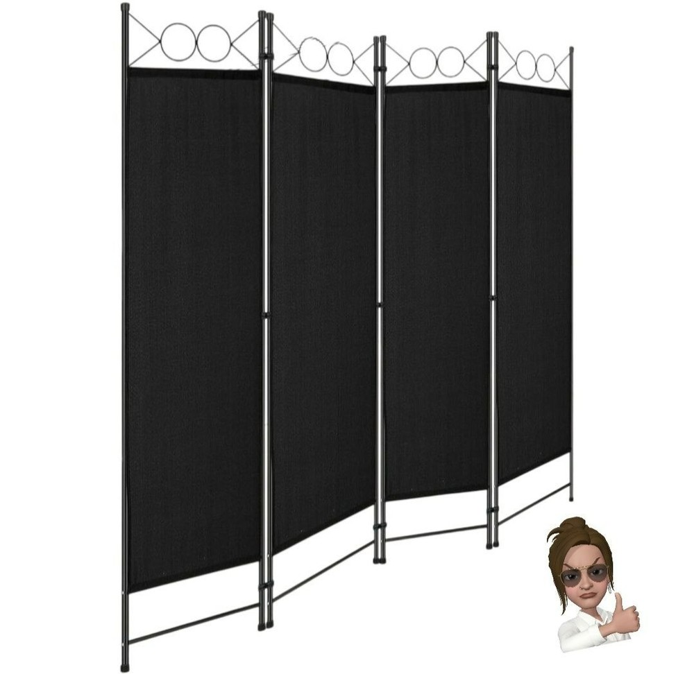 Stylish Room Divider 4-Panel Folding Privacy Screen